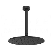 Gessi Anello Верхний душ d25 см, потолочный кронштейн, 1 вид струи, цвет: matte black 63352#299