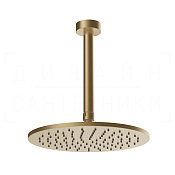 Gessi Anello Верхний душ d25 см, потолочный кронштейн, 1 вид струи, цвет: warm bronze brushed PVD 63352#726