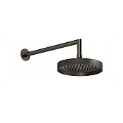 Gessi Anello Верхний душ d21,8 см, настенный кронштейн, 1 вид струи, цвет: aged bronze 63448#187