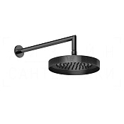 Gessi Anello Верхний душ d21,8 см, настенный кронштейн, 1 вид струи, цвет: black metal PVD 63448#706