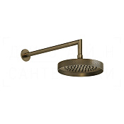 Gessi Anello Верхний душ d21,8 см, настенный кронштейн, 1 вид струи, цвет: antique brass 63448#713