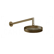 Gessi Anello Верхний душ d21,8 см, настенный кронштейн, 1 вид струи, цвет: deep bronze brushed PVD 63448#791