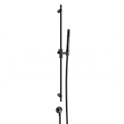 Gessi Anello Душевой гарнитур: ручной душ, штанга, держатель, шланг 150 см, цвет: black metal PVD 63482#706