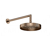 Gessi Inverso Rigato Верхний душ d21,8 см, настенный кронштейн, 1 вид струи, цвет: copper PVD 63548#030