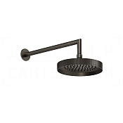 Gessi Inverso Rigato Верхний душ d21,8 см, настенный кронштейн, 1 вид струи, цвет: aged bronze 63548#187