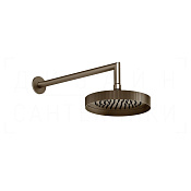 Gessi Inverso Rigato Верхний душ d21,8 см, настенный кронштейн, 1 вид струи, цвет: coffee bronze PVD 63548#761