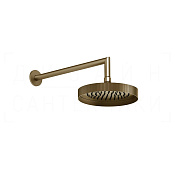 Gessi Inverso Rigato Верхний душ d21,8 см, настенный кронштейн, 1 вид струи, цвет: deep bronze PVD 63548#791