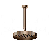 Gessi Inverso Верхний душ d21,8 см, потолочный кронштейн, 1 вид струи, цвет: copper PVD 63552#030