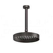 Gessi Inverso Верхний душ d21,8 см, потолочный кронштейн, 1 вид струи, цвет: black metal brushed PVD 63552#707