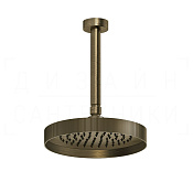 Gessi Inverso Верхний душ d21,8 см, потолочный кронштейн, 1 вид струи, цвет: antique brass 63552#713