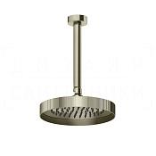 Gessi Inverso Верхний душ d21,8 см, потолочный кронштейн, 1 вид струи, цвет: nickel PVD 63552#720