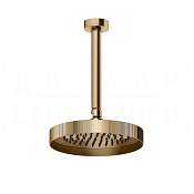 Gessi Inverso Верхний душ d21,8 см, потолочный кронштейн, 1 вид струи, цвет: warm bronze PVD 63552#735