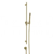 Gessi Ingranaggio Душевой гарнитур: ручной душ, штанга, держ., шланг 150 см, цвет: brushed brass PVD 63582#727