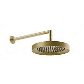 Gessi Inverso Diamantato Верхний душ d25 см, настен. кронштейн, 1 вид струи, цвет: brushed brass PVD 63645#727
