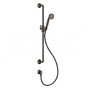 Gessi Venti20 Душевой гарнитур: руч. душ, штанга, держ., шланг 150 см, цвет: black metal brushed PVD 65142#707