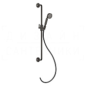 Gessi Venti20 Душевой гарнитур: руч. душ, штанга, держ., шланг 150 см, цвет: black metal brushed PVD 65144#707