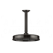 Gessi Venti20 Верхний душ d22,9 см, потолочный кронштейн, 1 вид струи, цвет: black metal brushed PVD 65152#707