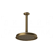 Gessi Venti20 Верхний душ d22,9 см, потолочный кронштейн, 1 вид струи, цвет: antique brass 65152#713