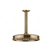 Gessi Venti20 Верхний душ d22,9 см, потолочный кронштейн, 1 вид струи, цвет: warm bronze brushed PVD 65152#726