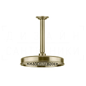 Gessi Venti20 Верхний душ d22,9 см, потолочный кронштейн, 1 вид струи, цвет: brushed brass PVD 65152#727