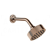 Gessi Venti20 Верхний душ d11,8 см, настенный кронштейн, 1 вид струи, цвет: copper PVD 65156#030