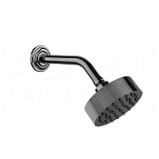 Gessi Venti20 Верхний душ d11,8 см, настенный кронштейн, 1 вид струи, цвет: black metal PVD 65156#706