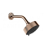 Gessi Venti20 Верхний душ d12,9 см, настенный кронштейн, 3 вида струи, цвет: copper PVD 65158#030