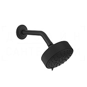 Gessi Venti20 Верхний душ d12,9 см, настенный кронштейн, 3 вида струи, цвет: matte black 65158#299