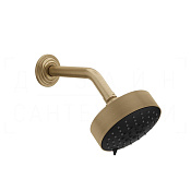 Gessi Venti20 Верхний душ d12,9 см, настенный кронштейн, 3 вида струи, цвет: warm bronze brushed PVD 65158#726