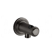 Gessi Venti20 Шланговое подключение с держателем для душа, цвет: black metal brushed PVD 65161#707
