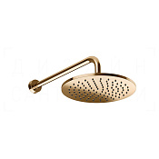 Gessi Origini Верхний душ d25 см, настенный кронштейн, 1 вид струи, цвет: warm bronze PVD 66148#735