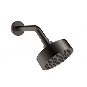 Gessi Origini Верхний душ d11,8 см, настенный кронштейн, 1 вид струи, цвет: black metal brushed PVD 66156#707