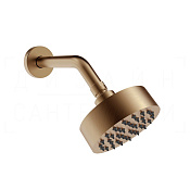 Gessi Origini Верхний душ d11,8 см, настенный кронштейн, 1 вид струи, цвет: warm bronze brushed PVD 66156#726