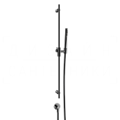 Gessi Habito Душевой гарнитур: ручной душ, штанга, держатель, шланг 150 см, цвет: black metal PVD 70442#706