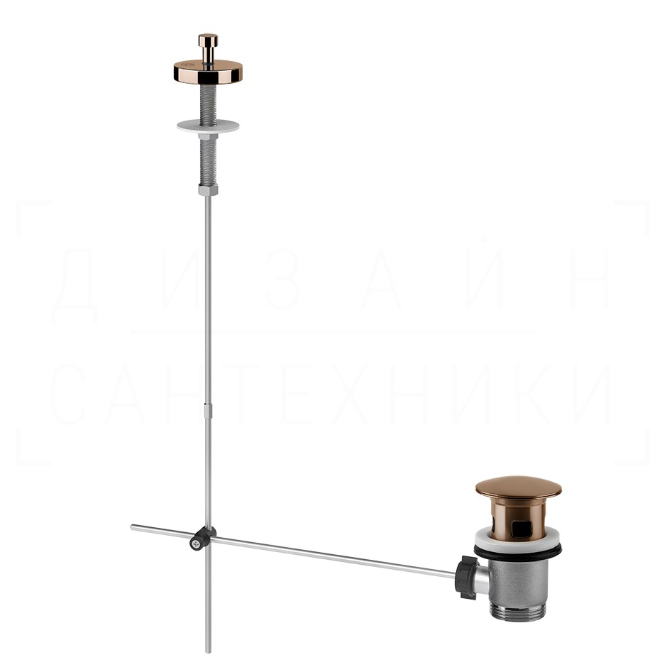 Gessi Донный клапан автоматический, с переливом, цвет: copper PVD 01350#030