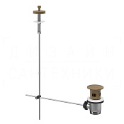 Gessi Донный клапан автоматический, с переливом, цвет: antique brass 01350#713