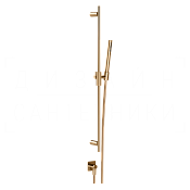 Gessi Inverso Rigato Душевой гарнитур: руч. душ, штанга, держ., шланг 150 см, цвет: warm bronze PVD 73541#735