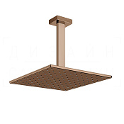 Gessi Rettangolo Верхний душ 30 см, потолочный кронштейн, 1 вид струи, цвет: copper PVD 15186#030