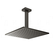 Gessi Rettangolo Верхний душ 30 см, потолочный кронштейн, 1 вид струи, цвет: black metal brushed PVD 15186#707