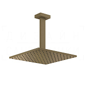 Gessi Rettangolo Верхний душ 30 см, потолочный кронштейн, 1 вид струи, цвет: antique brass 15186#713