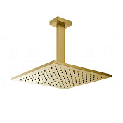 Gessi Rettangolo Верхний душ 30 см, потолочный кронштейн, 1 вид струи, цвет: gold brushed 15186#716