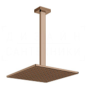 Gessi Rettangolo Верхний душ 30 см, кронштейн высота под заказ, 1 вид струи, цвет: copper PVD 15199#030