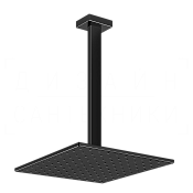 Gessi Rettangolo Верхний душ 30 см, кронштейн высота под заказ, 1 вид струи, цвет: black metal PVD 15199#706