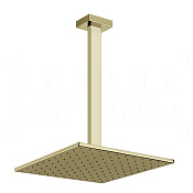 Gessi Rettangolo Верхний душ 30 см, кронштейн высота под заказ, 1 вид струи, цвет: brass PVD 15199#710