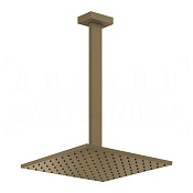 Gessi Rettangolo Верхний душ 30 см, кронштейн высота под заказ, 1 вид струи, цвет: antique brass 15199#713
