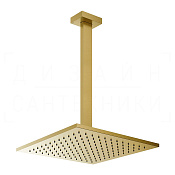 Gessi Rettangolo Верхний душ 30 см, кронштейн высота под заказ, 1 вид струи, цвет: gold brushed 15199#716