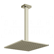 Gessi Rettangolo Верхний душ 30 см, кронштейн высота под заказ, 1 вид струи, цвет: nickel PVD 15199#720