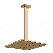 Gessi Rettangolo Верхний душ 30 см, кронштейн высота под заказ, 1 вид струи, цвет: warm bronze PVD 15199#735