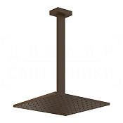 Gessi Rettangolo Верхний душ 30 см, кронштейн высота под заказ, 1 вид струи, цвет: dark bronze 15199#845