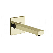 Gessi Rettangolo Излив настенный для ванны 19,6 см, фиксированный, цвет: brass PVD 20120#710